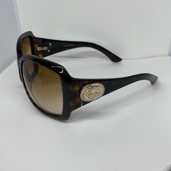Womens Gucci Havana Oversized GG Sunglasses Brown